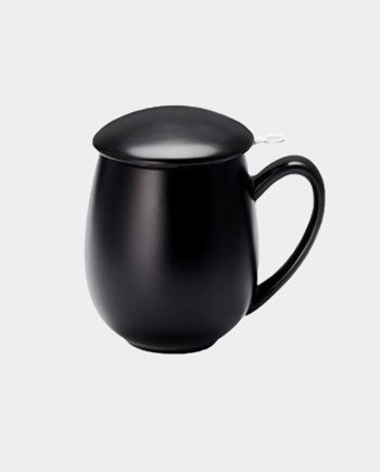 Theebeker met filter zwart met ingebouwde zeef
